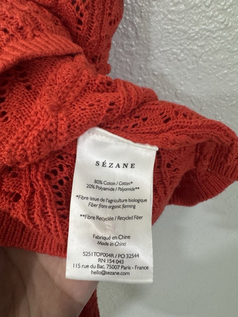 Sézane Francisco Knit Tank Top Red Medium - Picture 7 of 9